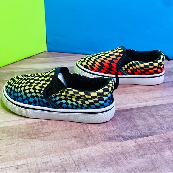 Slip On Rainbow 🌈 Checker Sneakers - Picture 4 of 11